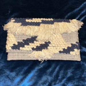 Stylish Navy and Cream Clutch